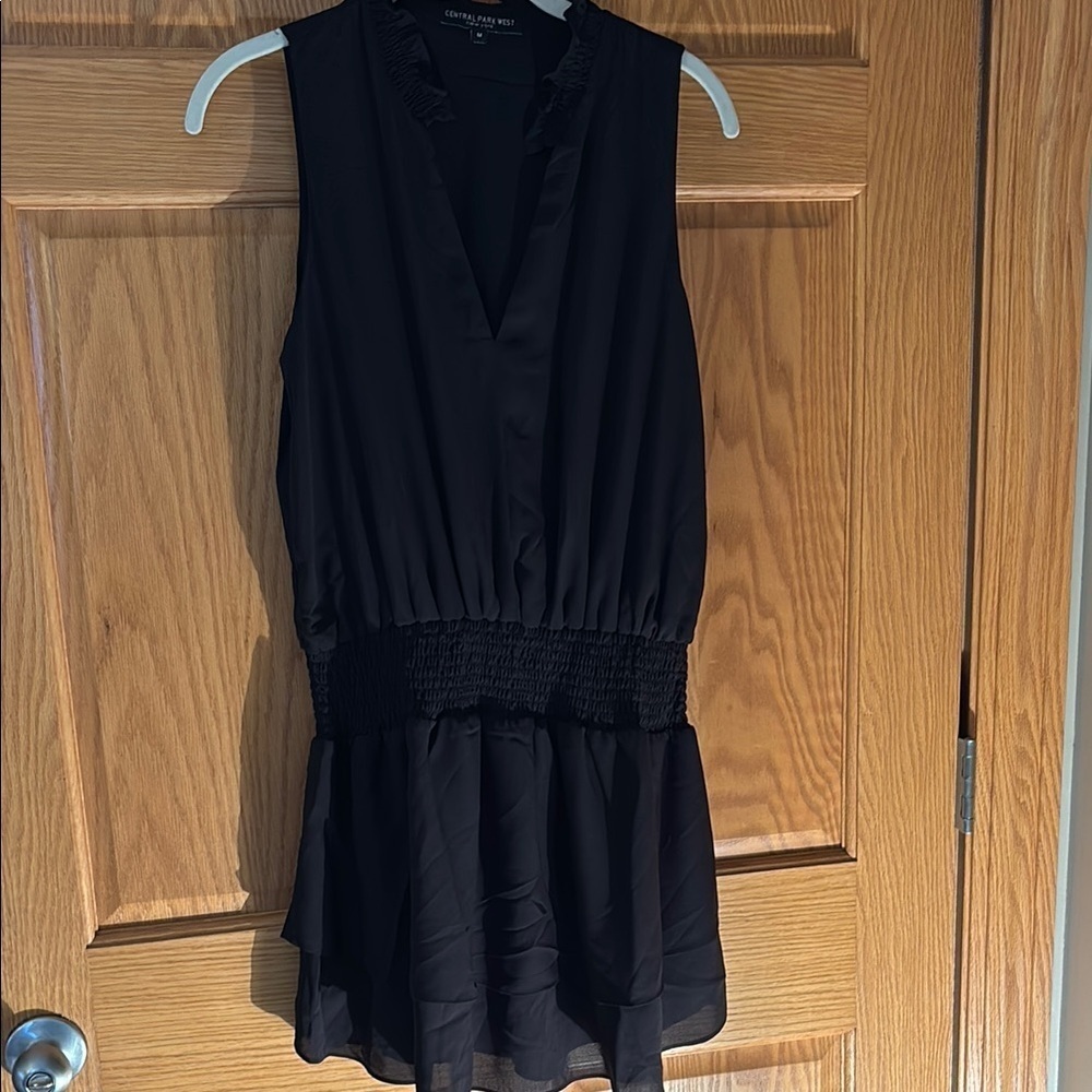 NWOT Central Park West Black Ruffled V-Neck dress Medium